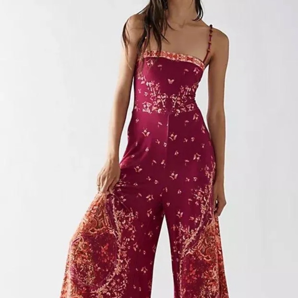 Free People! Bali Astrid Jumpsuit In Raspberry NWT!